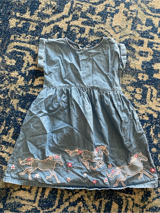 Gymboree Other - Girls' Blue Denim Horse Embroidered Dress